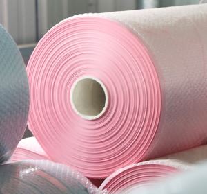 Pink plastic packaging film